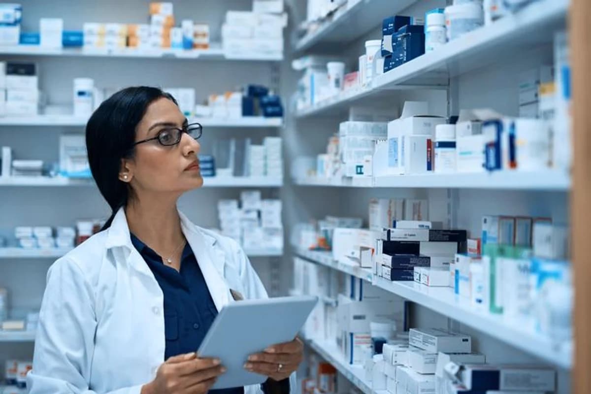 Pharmacist helping customer
